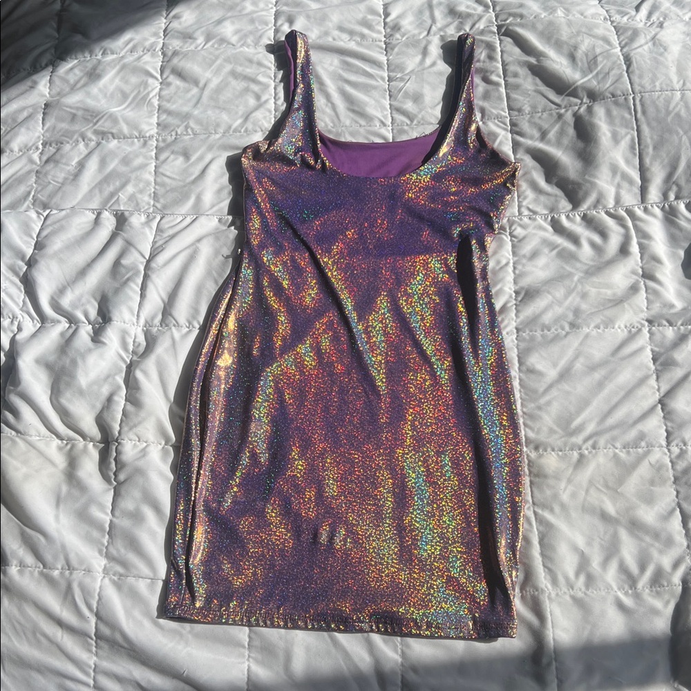 MEEK PURPLE GLITTER CUTOUT DRESS - Picture 5 of 7